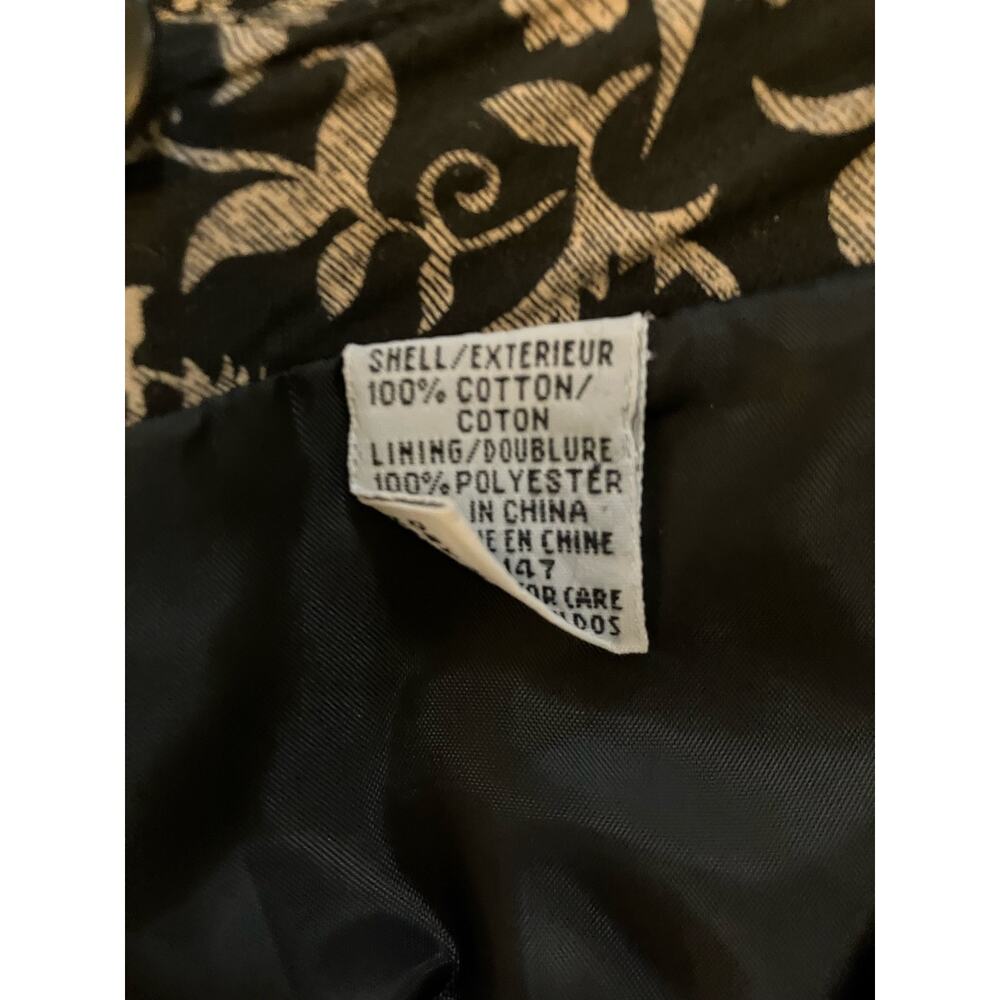 Talbots Women's Black & Tan Paisley Lined Mini Skirt Back Zip | Size 14 - Picture 6 of 7
